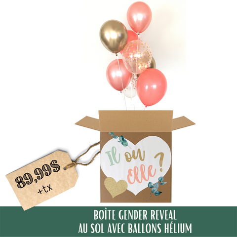Boîte Gender Reveal - Boîte avec ballons hélium