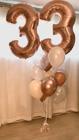 Bouquet de ballons hélium numéro géant - couleurs au choix